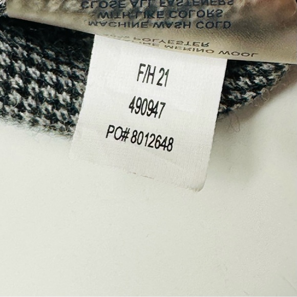 Title Nine Super Power Quarter Zip Sweater Small Merino Wool Blend Black White - Picture 11 of 15